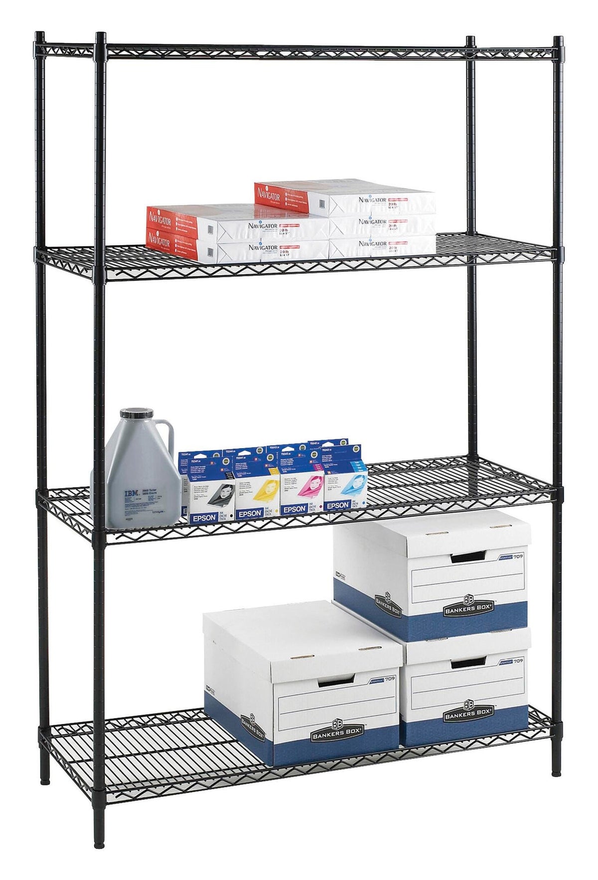 SHELVING WIRE STARTER KIT 4 SHELVES/4 POSTS 72X36X24 LLR69145