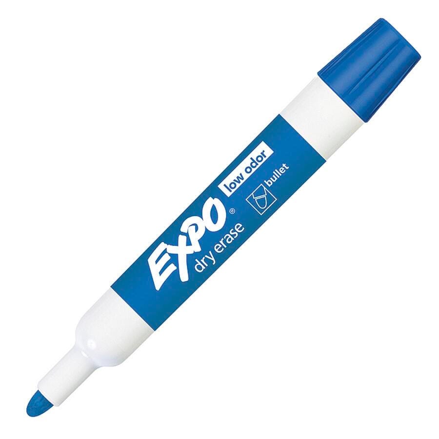 MARKER EXPO DRY ERASE LOW ODOR BLUE BULLET PACK OF 12
