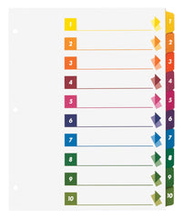 DIVIDER INDEX QUICK 10 TAB 1-10 ASST 24 SETS BSN21910