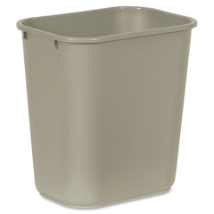 RECEPTACLE - MEDIUM DESKSIDE WASTEBASKET - 7 GALLON CAPACITY - 10-1/2 W X 14-1/2 D X 15 H IN - BEIGE COLOR - EACH
