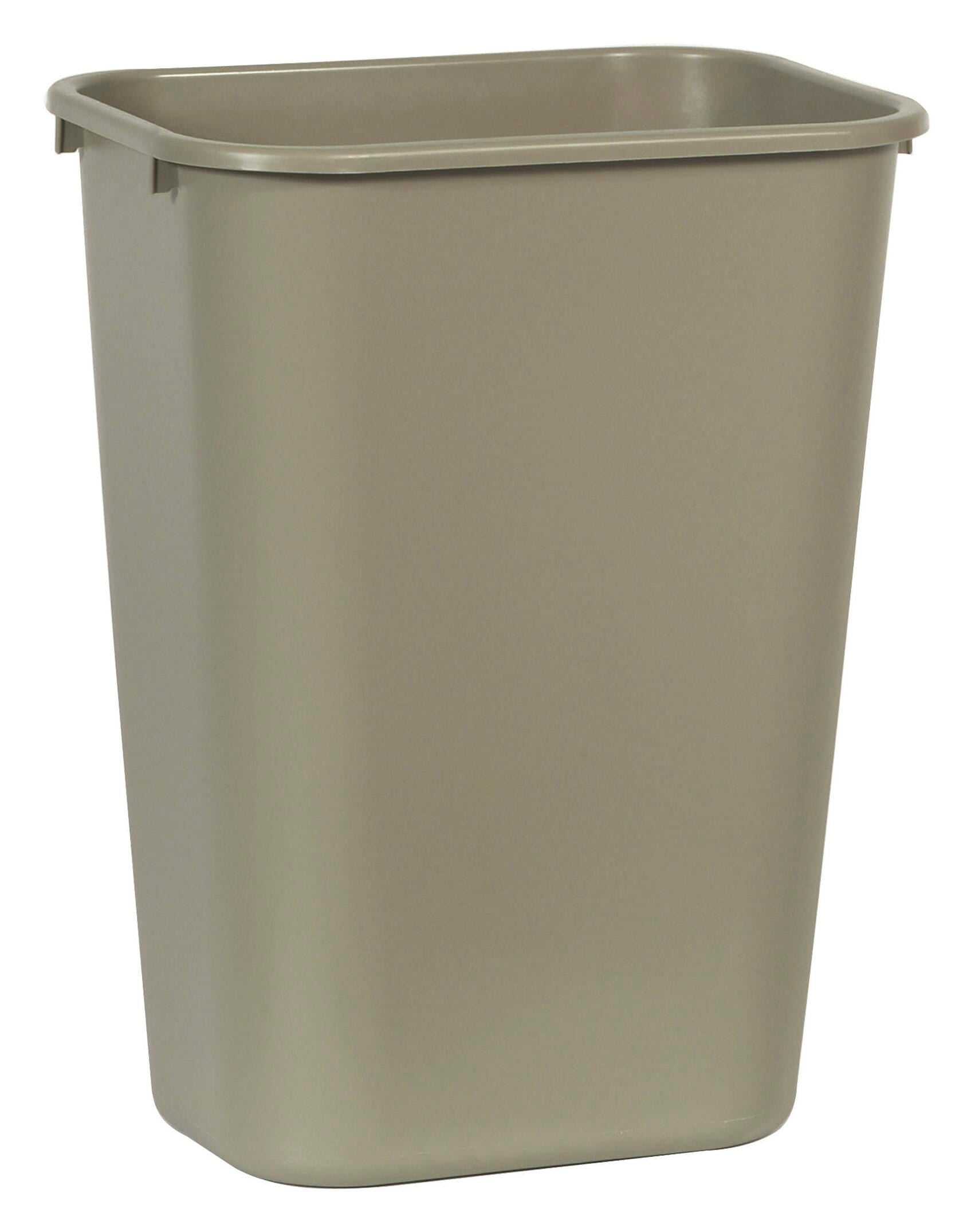 RECEPTACLE - LARGE DESKSIDE WASTEBASKET - 10-1/4 GALLON CAPACITY - 11-3/10 W X 15-3/10 D X 20 H IN - BEIGE COLOR - EACH