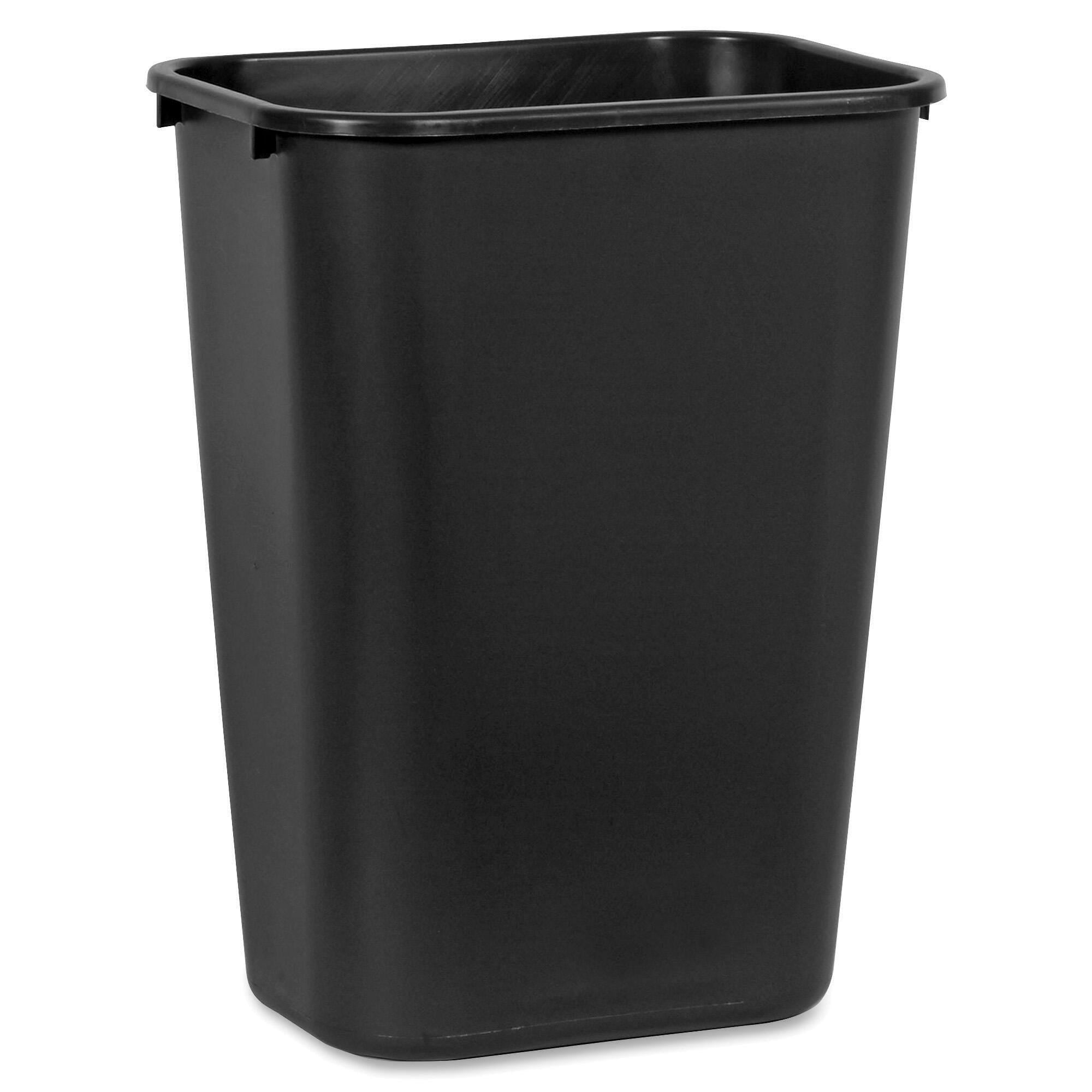 RECEPTACLE - LARGE DESKSIDE WASTE BASKET - 1025 GALLON CAPACITY - 11-3/10 W X 15-3/10 D X 20 H IN - BLACK COLOR - EACH