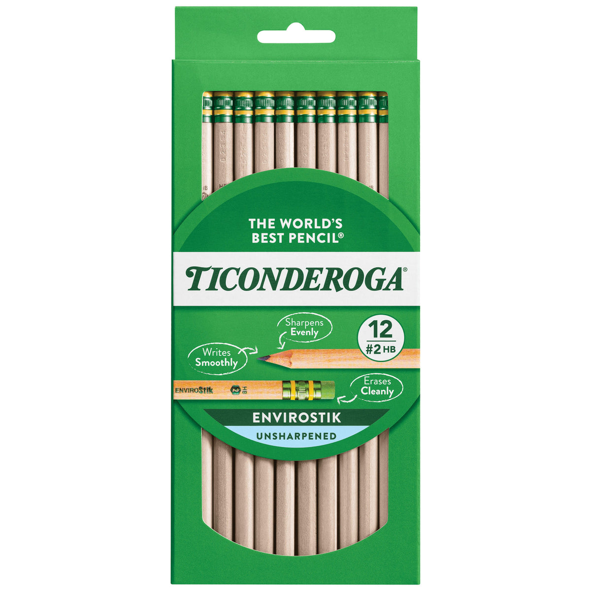 UNSHARPENED TICONDEROGA ENVIROSTIK PACK OF 12
