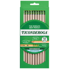 UNSHARPENED TICONDEROGA ENVIROSTIK PACK OF 12