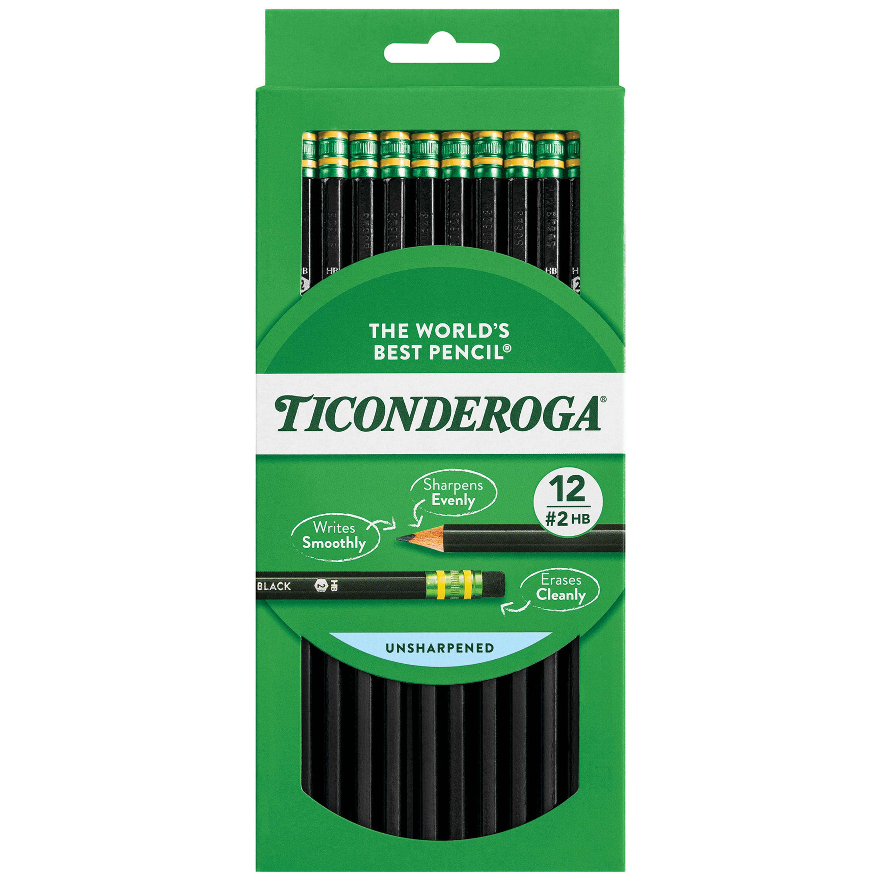 TICONDEROGA UNSHARPENED BLACK PENCIL PACK OF 12