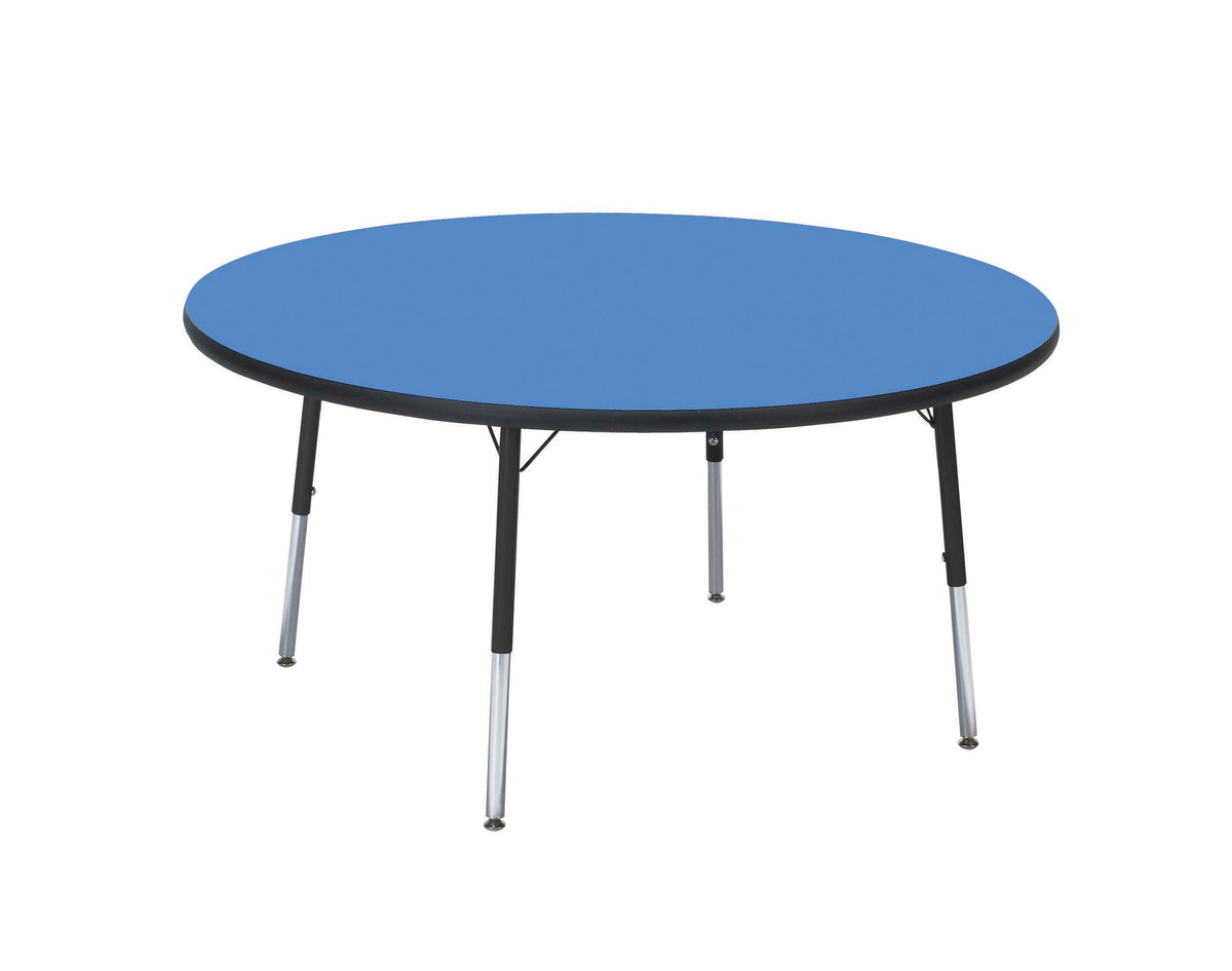 TABLE - CLASSROOM SELECT - ROUND ACTIVITY TABLE - 42 DIA IN - SPECIFY PRODUCT HEIGHT - LAMINATE - T-MOLD - SPECIFY TOP COLOR - SPECIFY EDGE COLOR - SPECIFY LEG COLOR - STANDARD