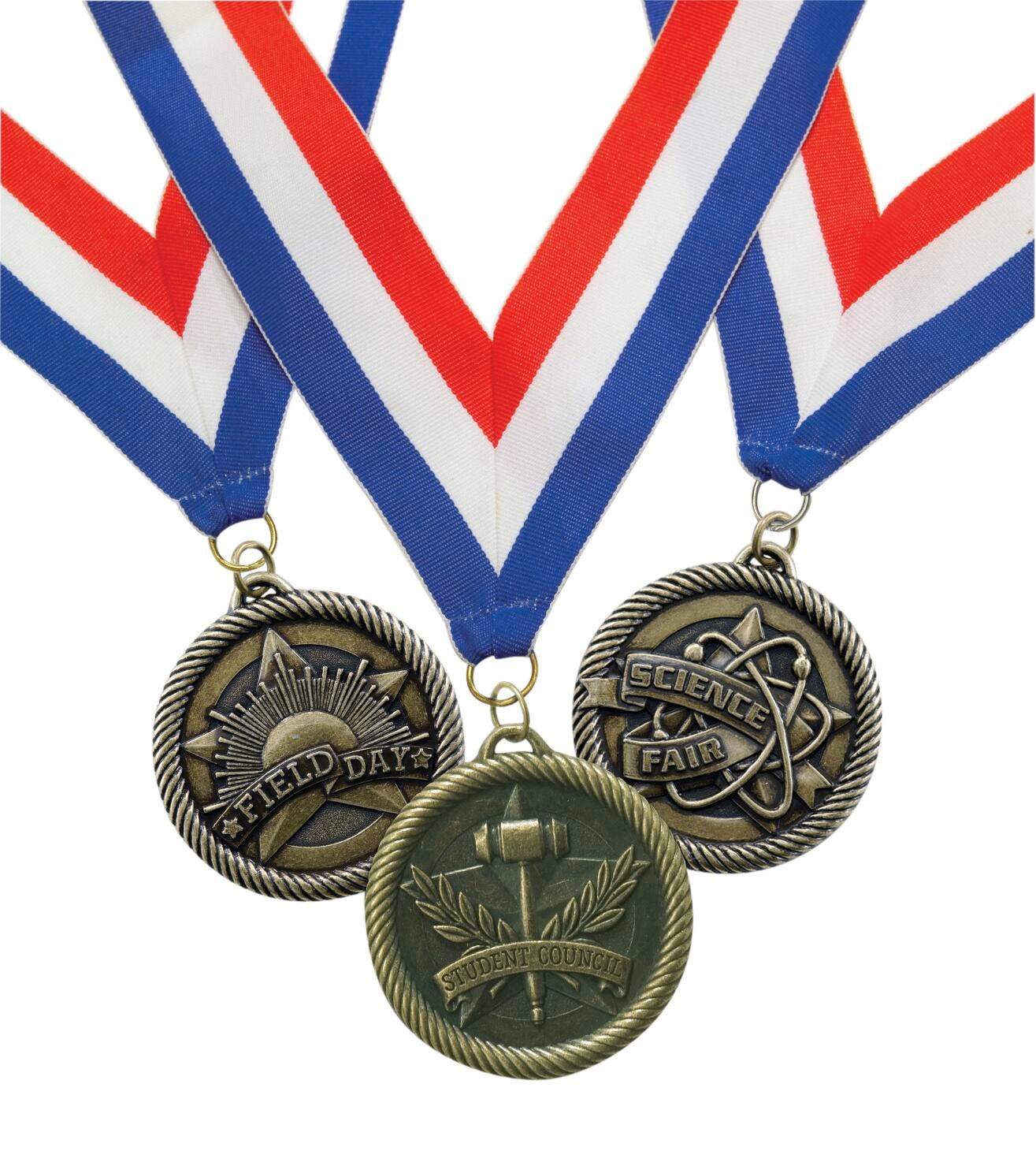MEDALS.RECOGNITION.NECK RIBBON..RED/WHITE/BLUE.HR1