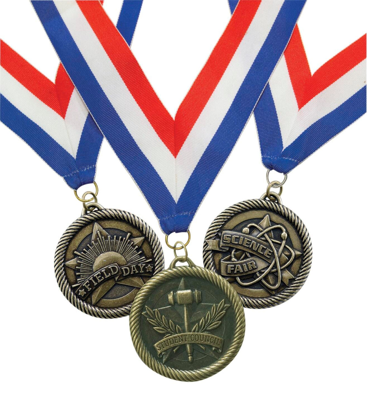 MEDALS.RECOGNITION.NECK RIBBON..RED/WHITE/BLUE.HR1