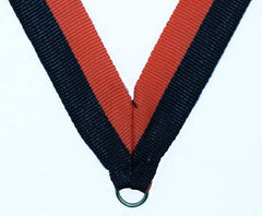 MEDALS.RECOGNITION.NECK RIBBON..BLACK/ORANGE.HR11