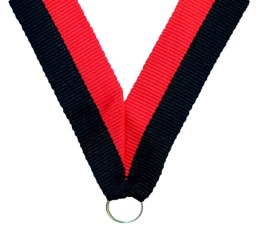 MEDALS.RECOGNITION.NECK RIBBON..RED/BLACK.HR12