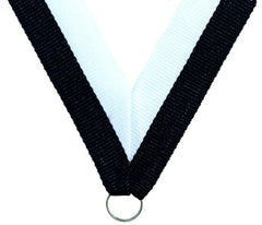 MEDALS.RECOGNITION.NECK RIBBON..BLACK/WHITE.HR14