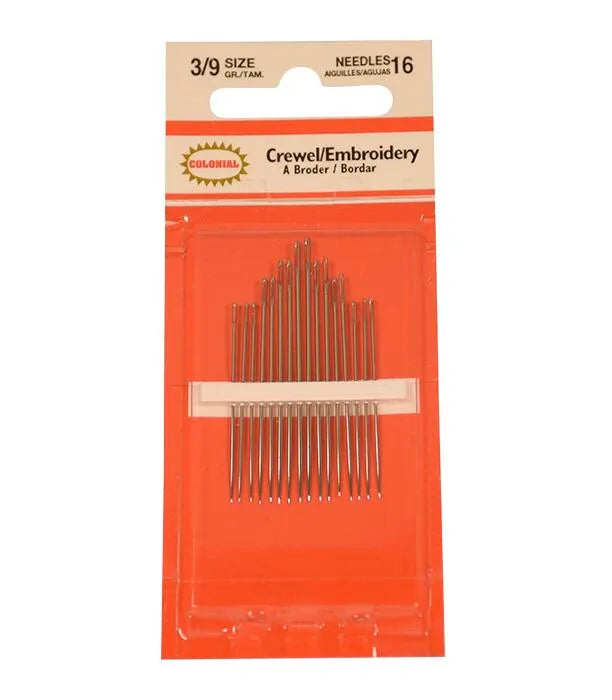 NEEDLE EMBROIDERY/CREWEL ASSORTED SET OF 16
