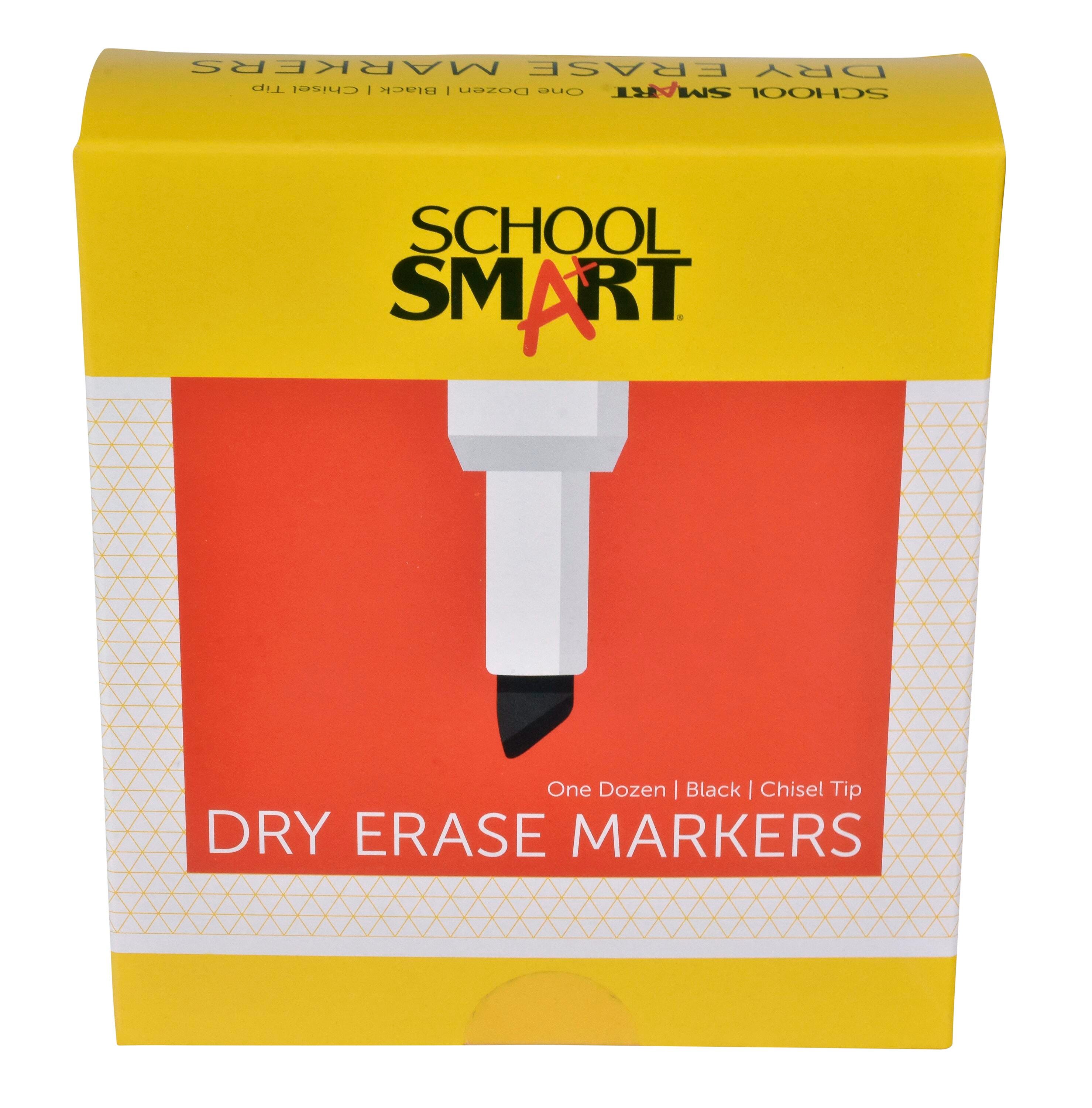 MARKER DRY ERASE CHISEL BLACK PACK OF 12