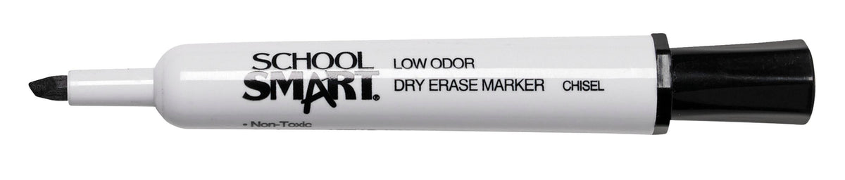 MARKER DRY ERASE CHISEL SCHOOL SMART BLACK PACK OF 48