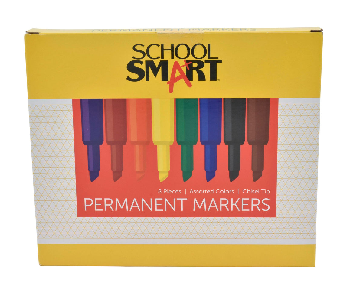 MARKER SCHOOL SMART PERMANENT ASSORTED PACK OF 8