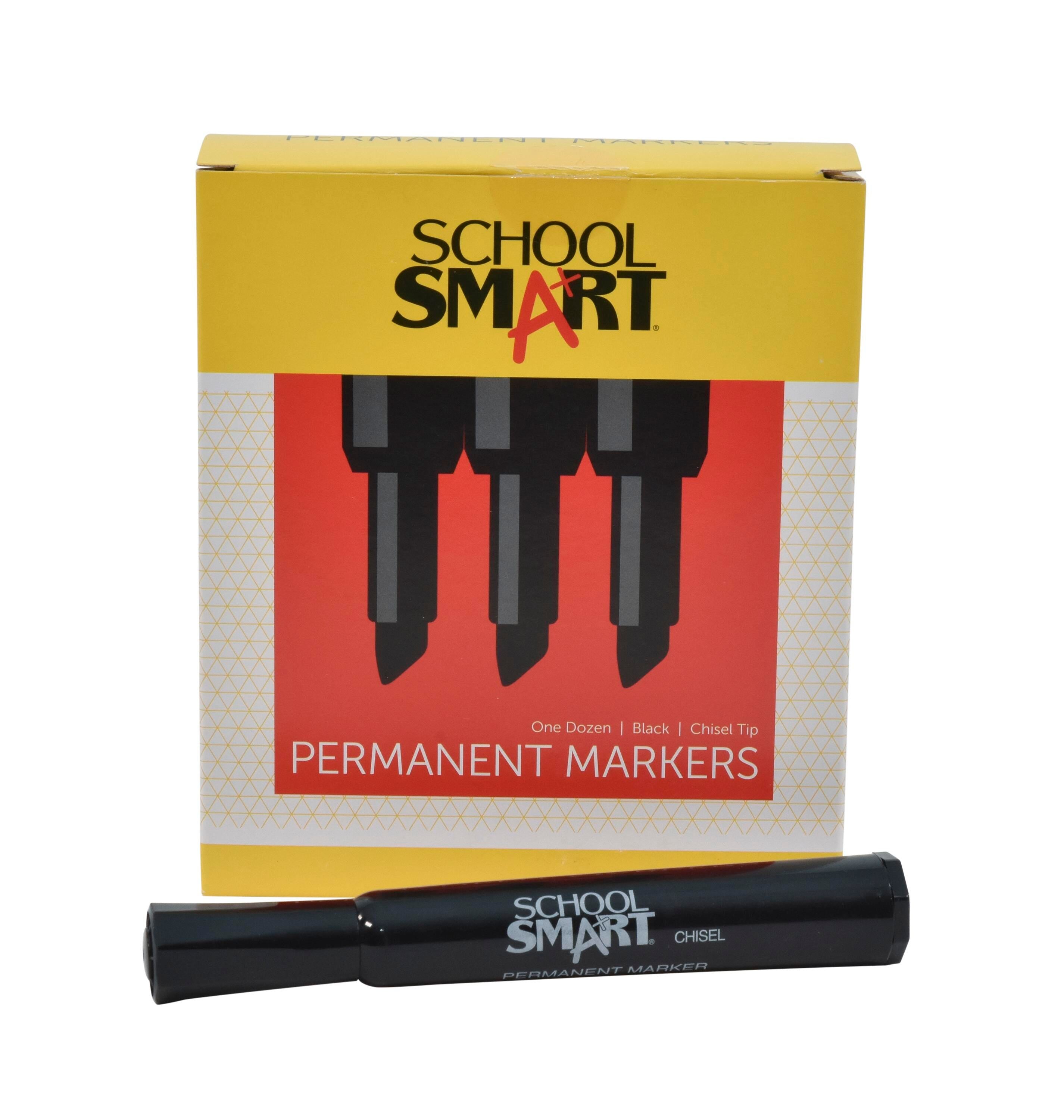 MARKER SCHOOL SMART PERMANENT BLACK PACK OF 12