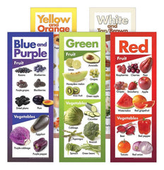 POSTER SET FRUIT AND VEGETABLES BY COLOR SET OF 5