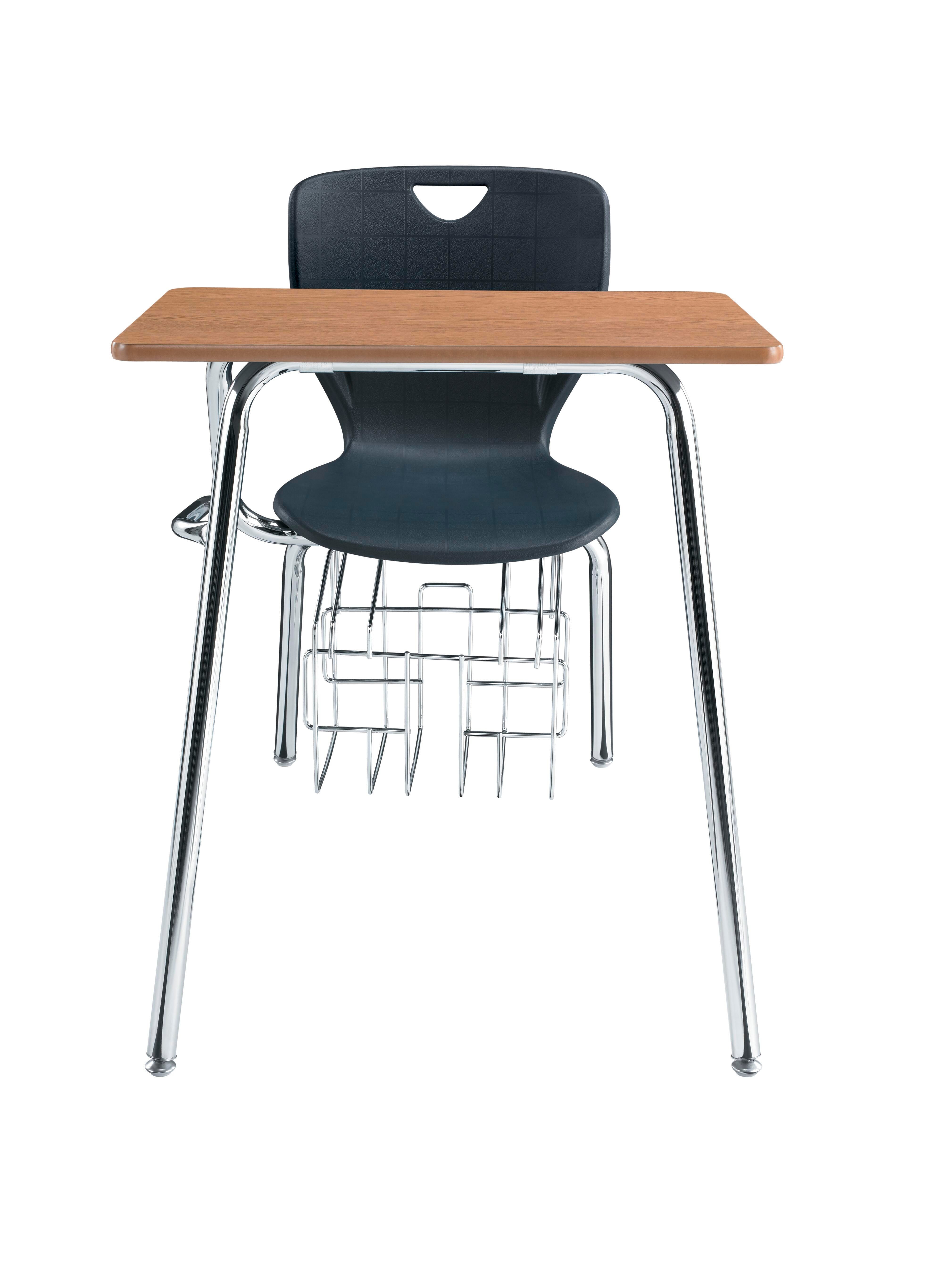 DESK - CLASSROOM SELECT - CONTEMPORARY 4-LEG COMBO - 18 IN - 18 X 24 IN - LAMINATE - PAINTED - CHROME - SPECIFY SEAT AND BACK COLOR - SPECIFY TOP COLOR - SPECIFY EDGE COLOR