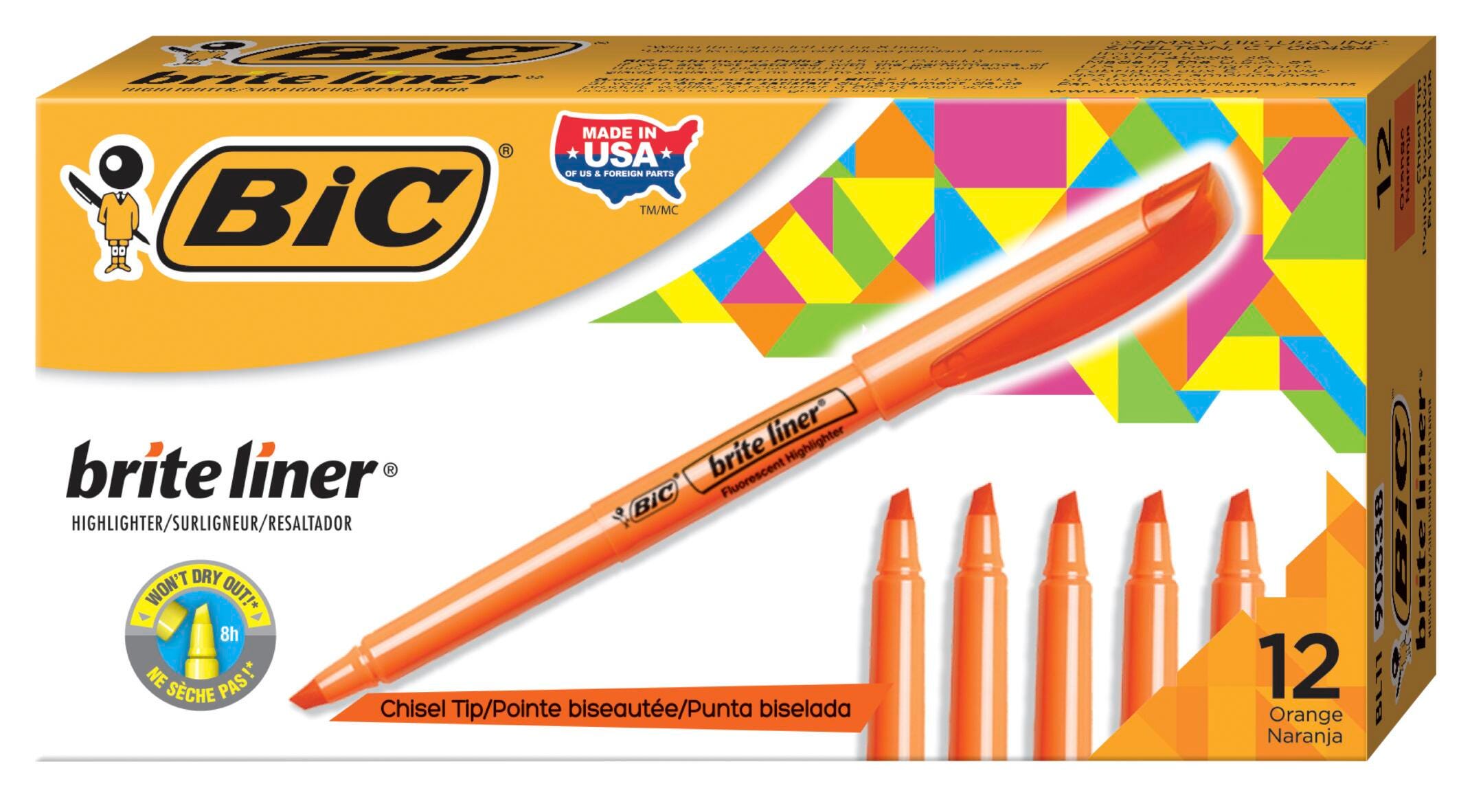 MARKER HIGHLIGHTER BRITE LINER ORANGE PACK OF 12