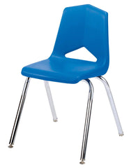 CHAIR - CLASSROOM SELECT - ROYAL SEATING 1100 4-LEG CHAIR - 12 IN - SPECIFY SEAT AND BACK COLOR - CHROME - GLIDE - SPECIFY GLIDE TYPE