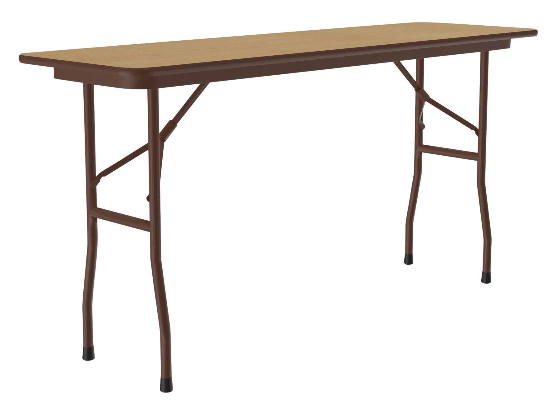 FOLDING TABLE - CORRELL RECTANGLE WOOD HEAVY DUTY FOLDING TABLE-HIGH PRESSURE LAMINATE TOP-STANDARD COLORS - 72 W X 18 D X 29 H IN - SPECIFY TOP COLOR - SPECIFY FRAME COLOR - SPECIFY EDGE COLOR