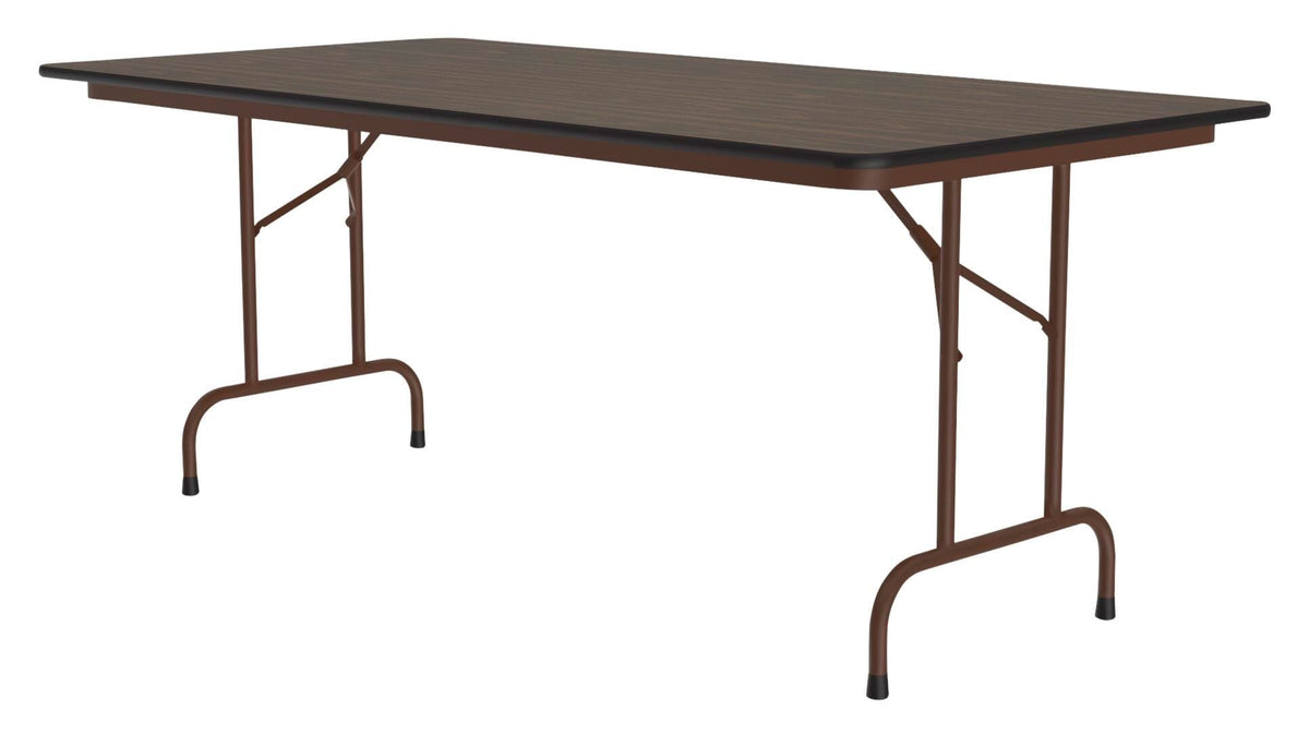 FOLDING TABLE - CORRELL RECTANGLE WOOD LIGHT DUTY FOLDING TABLE-MELAMINE TOP-STANDARD COLORS - 96 W X 36 D X 29 H IN - SPECIFY TOP COLOR - SPECIFY FRAME COLOR - SPECIFY EDGE COLOR