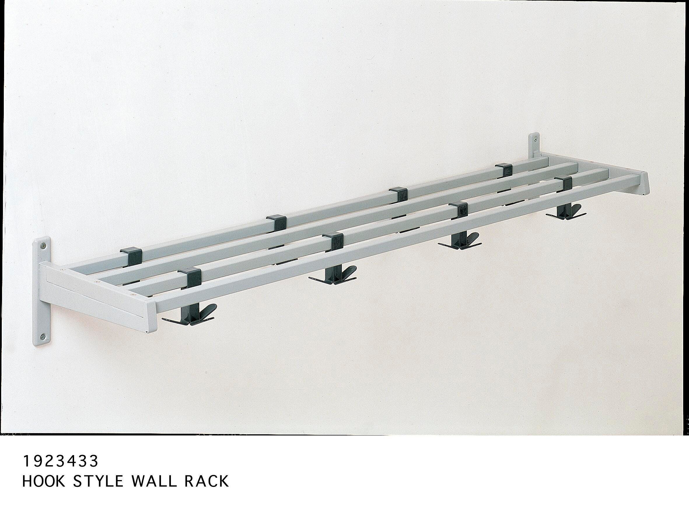 MAGNUSON - METAL WALL RACK - HOOK STYLE - 36 W X 11-1/2 D X 6-1/2 H IN - SPECIFY COLOR