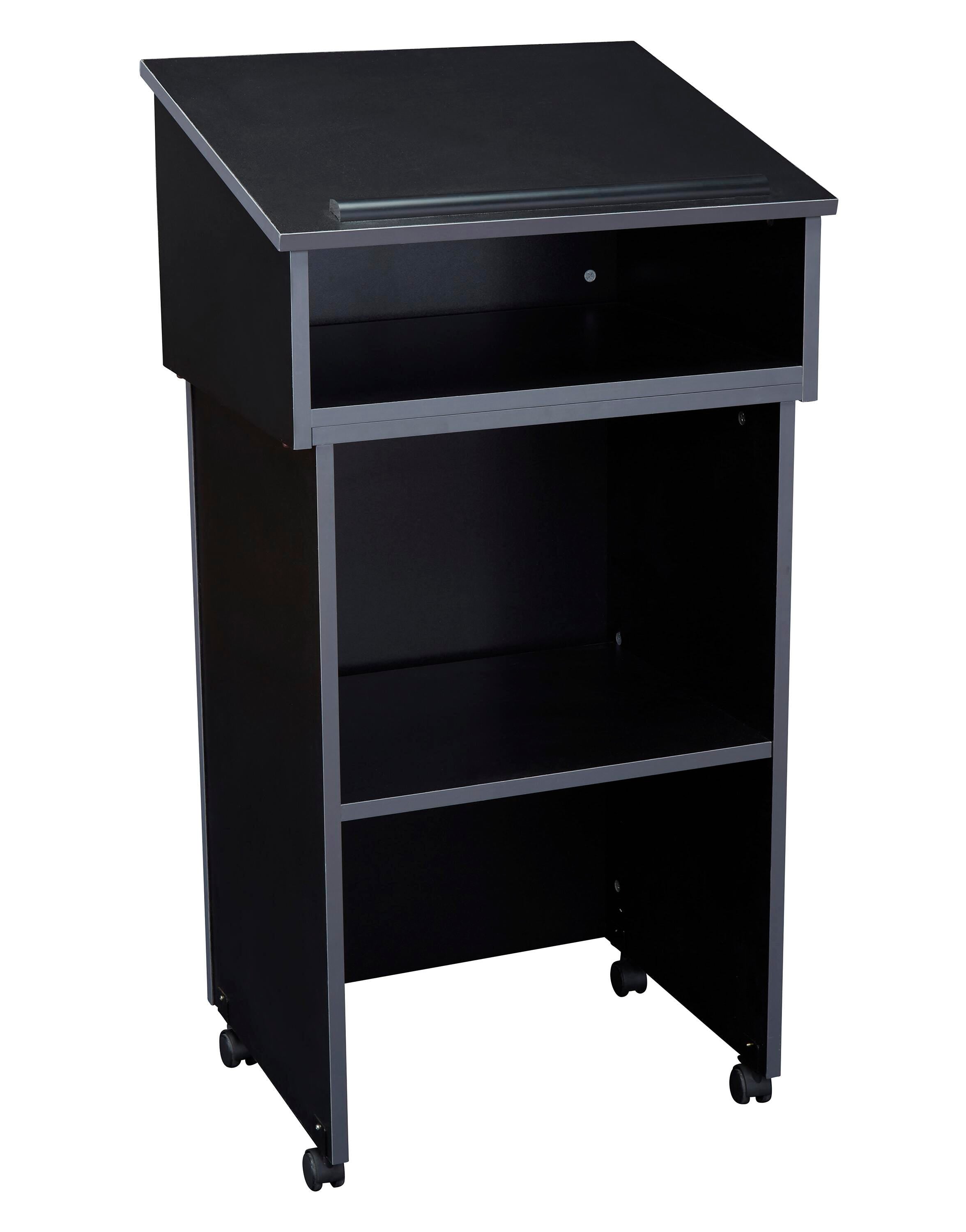 OKLAHOMA SOUND-LECTERN WOOD OSC FULL COMBO LECTERN/AV CART-BLACK