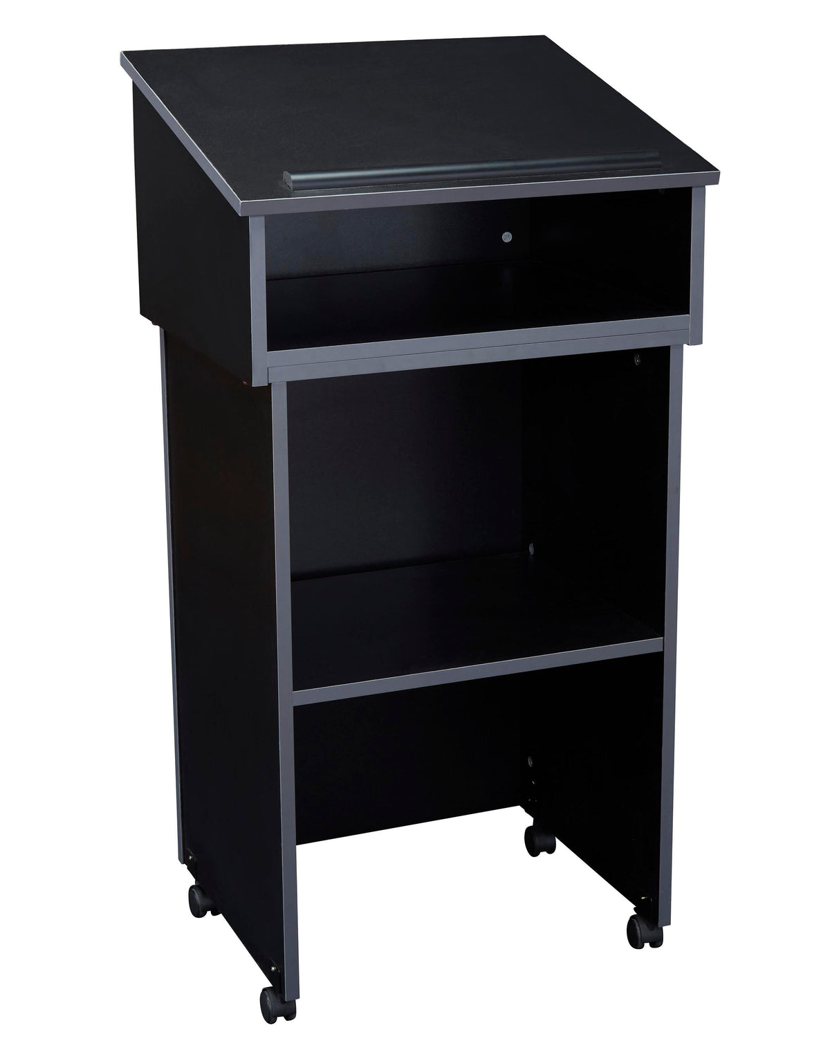 OKLAHOMA SOUND-LECTERN WOOD OSC FULL COMBO LECTERN/AV CART-BLACK