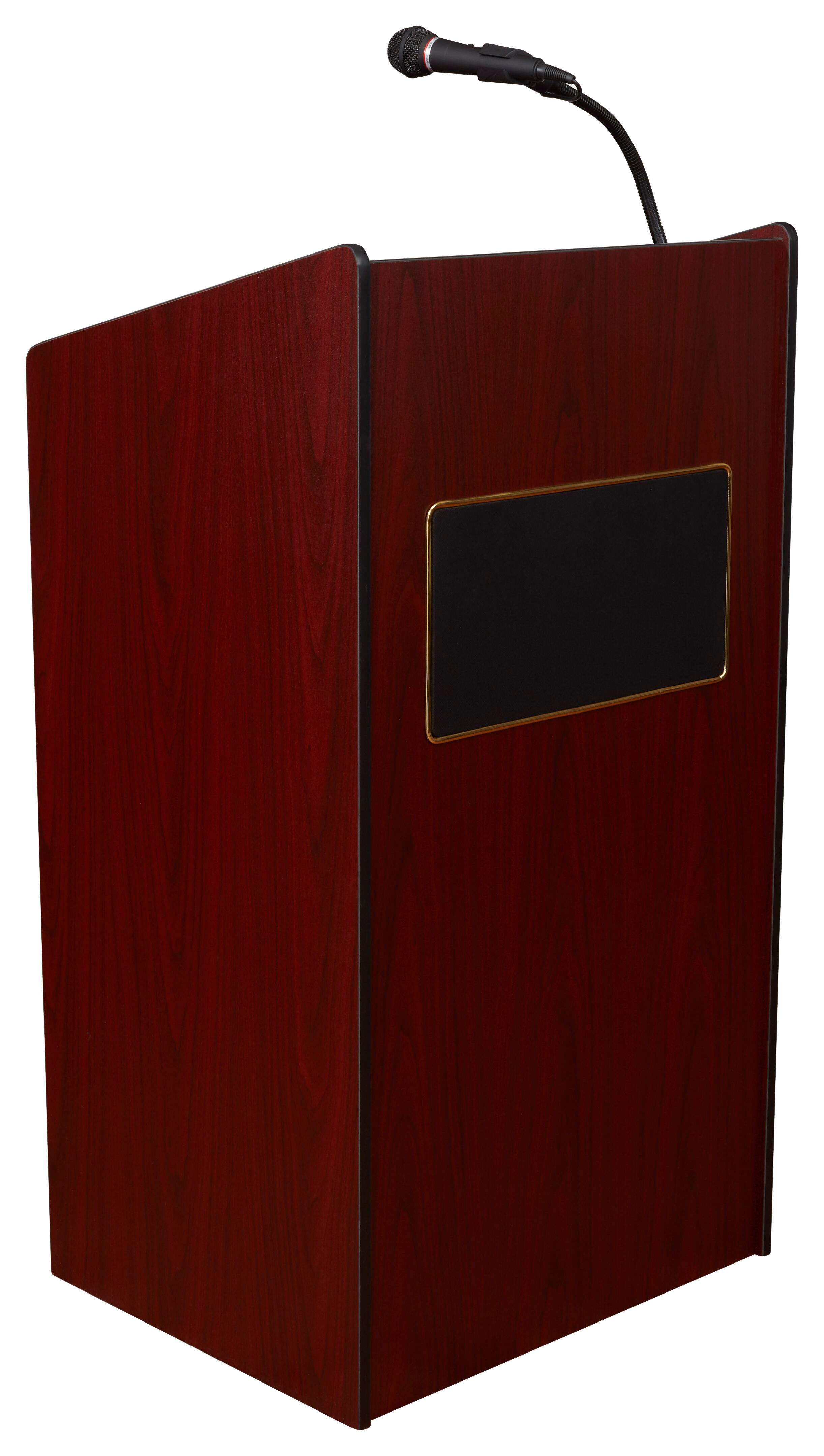 LECTERN - OKLAHOMA SOUND - ARISTOCRAT SOUND LECTERN - MAHOGANY - SPECIFY SIZE - SPECIFY COLOR - SPECIFY MICROPHONE TYPE