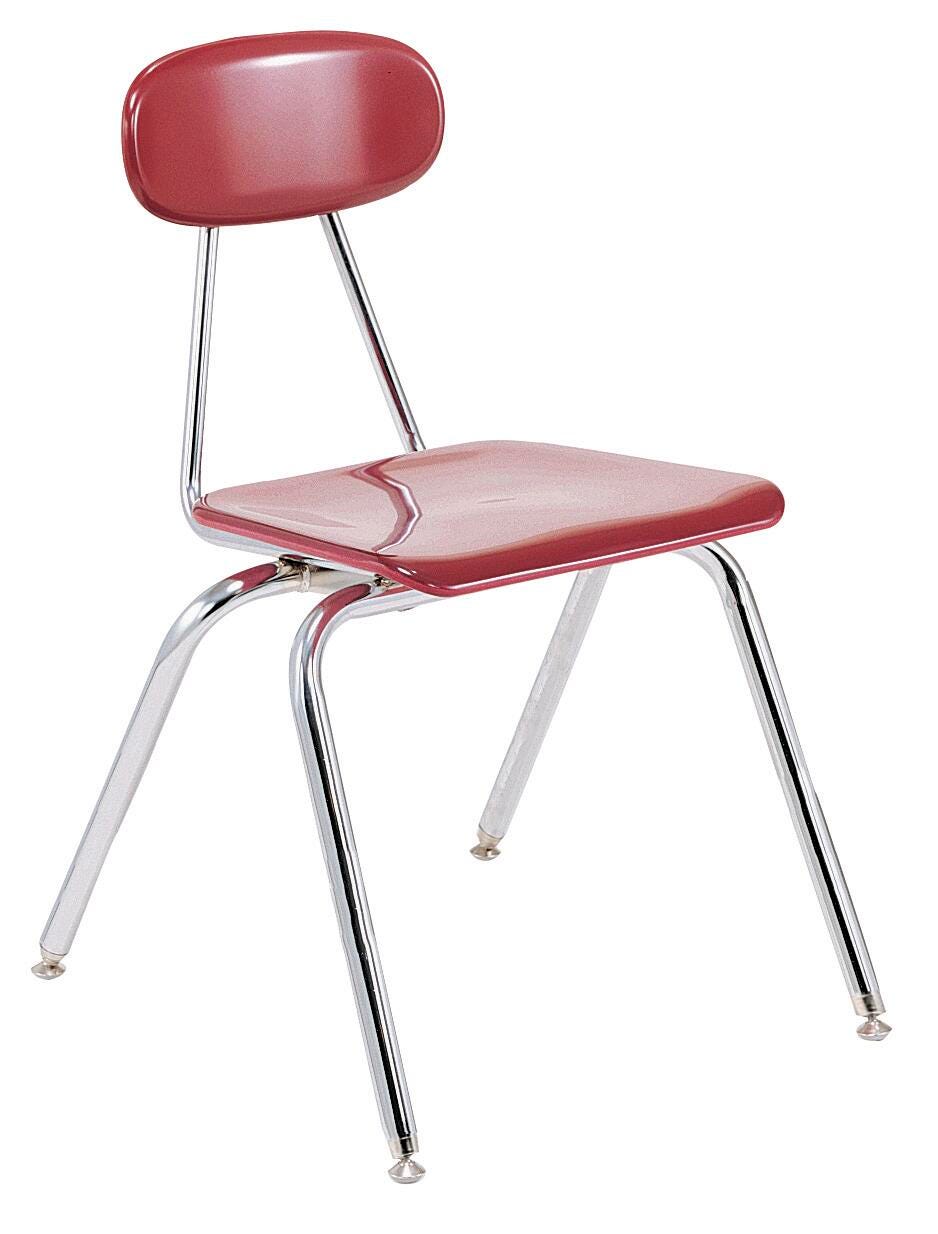 CHAIR - CLASSROOM SELECT - ROYAL SEATING 4100 - 4-LEG CHAIR - 18 IN - SPECIFY SEAT AND BACK COLOR - CHROME - GLIDE