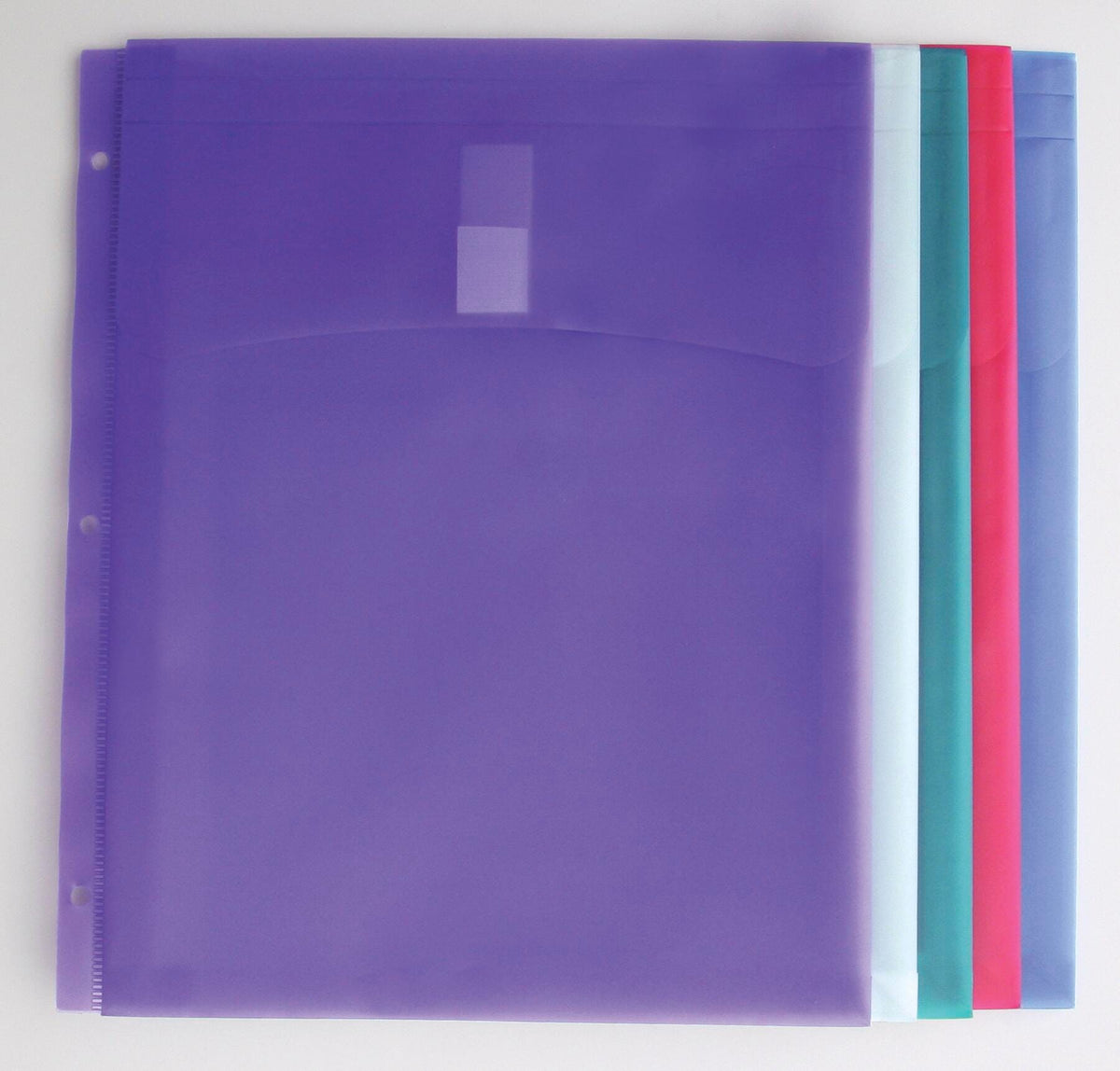 BINDER POLY ENVELOPES ASST COLORS PACK OF 5 - SCHOOL SMART