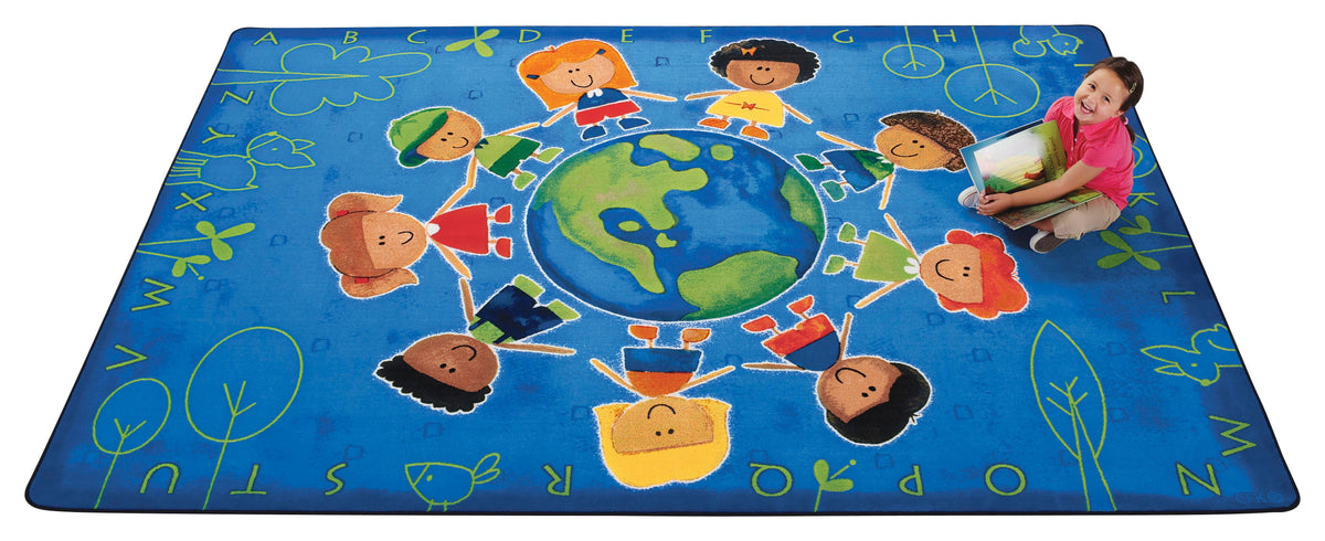 CARPETS FOR KIDS - PREMIUM GIVE THE PLANET A HUG - 3 FT 10 IN X 5 FT 5 IN RECTANGLE