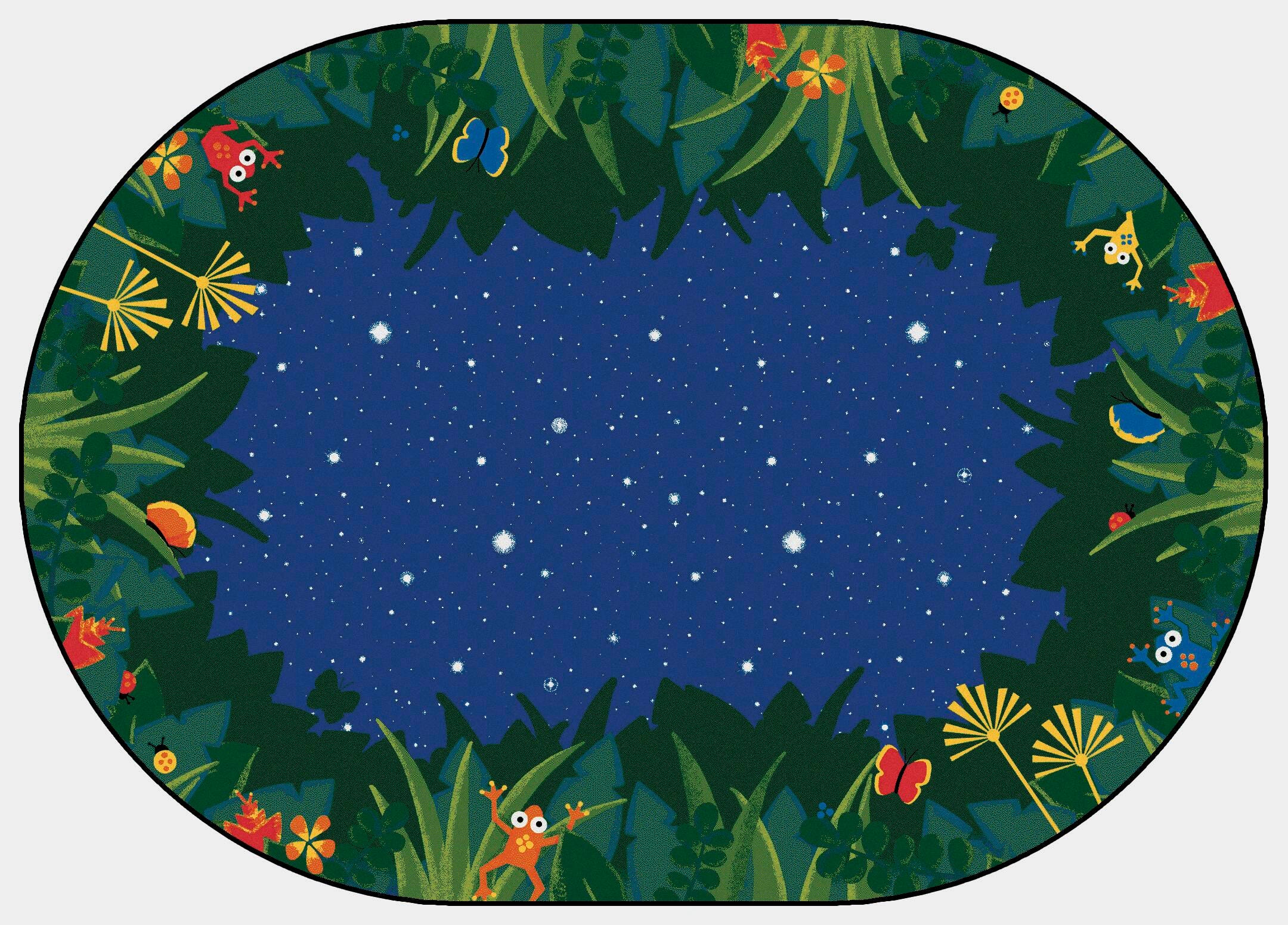 CARPETS FOR KIDS - PREMIUM PEACEFUL TROPICAL NIGHT - 3 FT 10 IN X 5 FT 5 IN OVAL