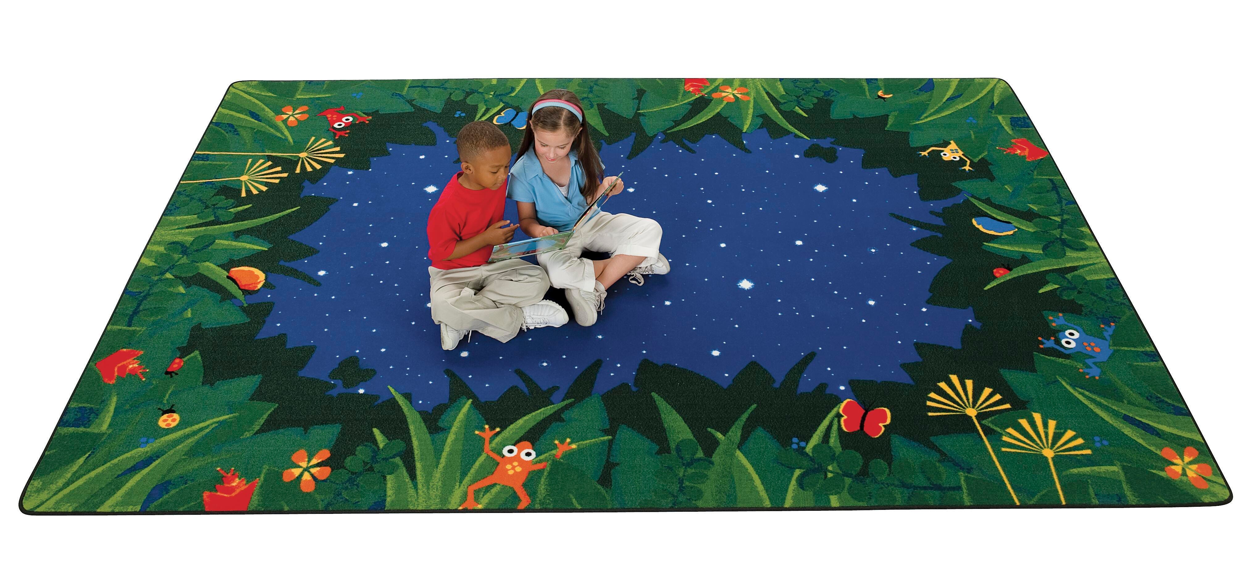 CARPETS FOR KIDS - PREMIUM PEACEFUL TROPICAL NIGHT - 3 FT 10 IN X 5 FT 5 IN RECTANGLE
