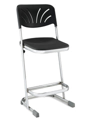 STOOL - NATIONAL PUBLIC SEATING 24 IN ELEPHANT LAB AND ART STOOL WITH BACKREST - BLACK