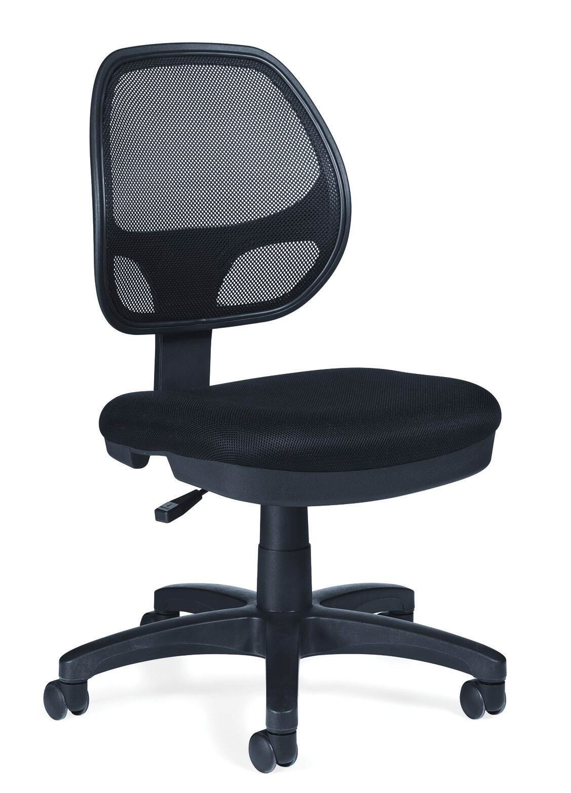 TASK CHAIR - MESH BACK - ARMLESS - 19 W X 20 D X 37 H IN - BLACK