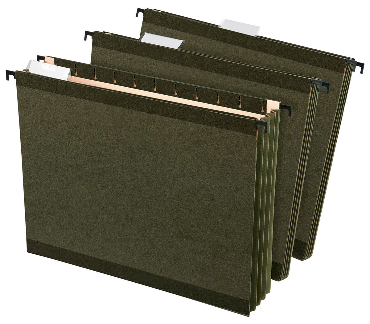 POCKETS FILE HANGING LTR 1/5 CUT GREEN PACK OF 4