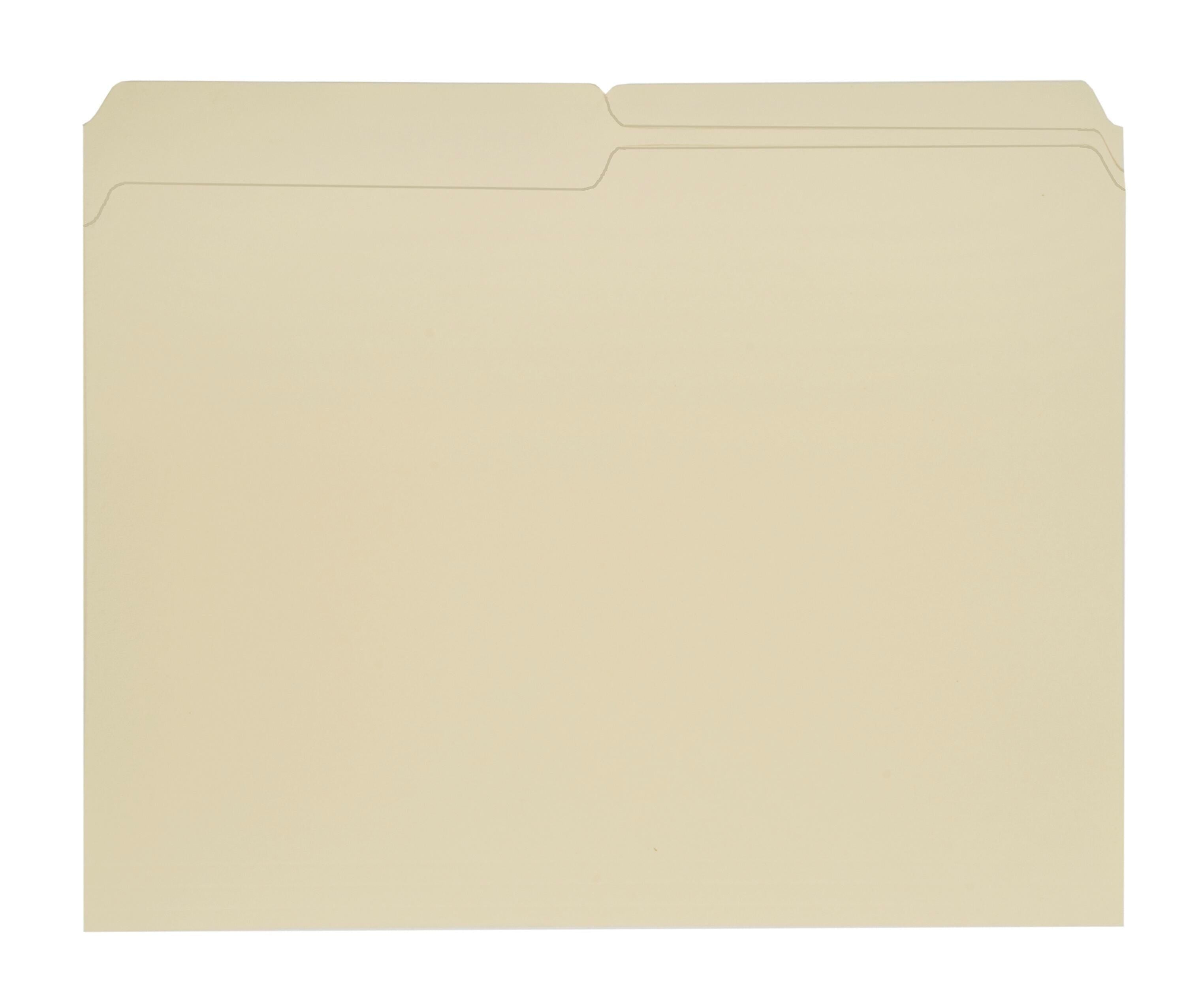 FILE FOLDER RECYCLED LETTER 1/2 CUT MANILA PK OF 100