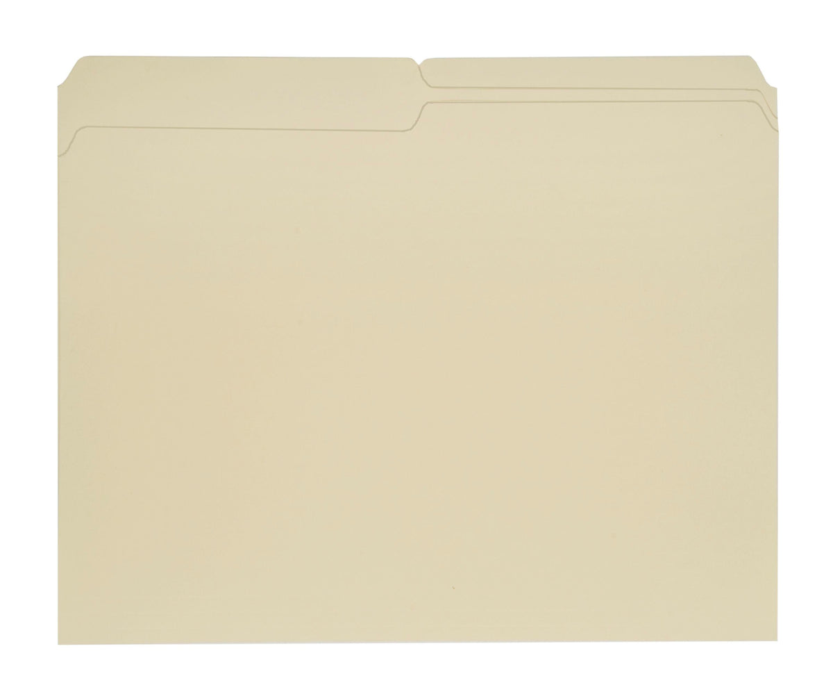 FILE FOLDER RECYCLED LETTER 1/2 CUT MANILA PK OF 100