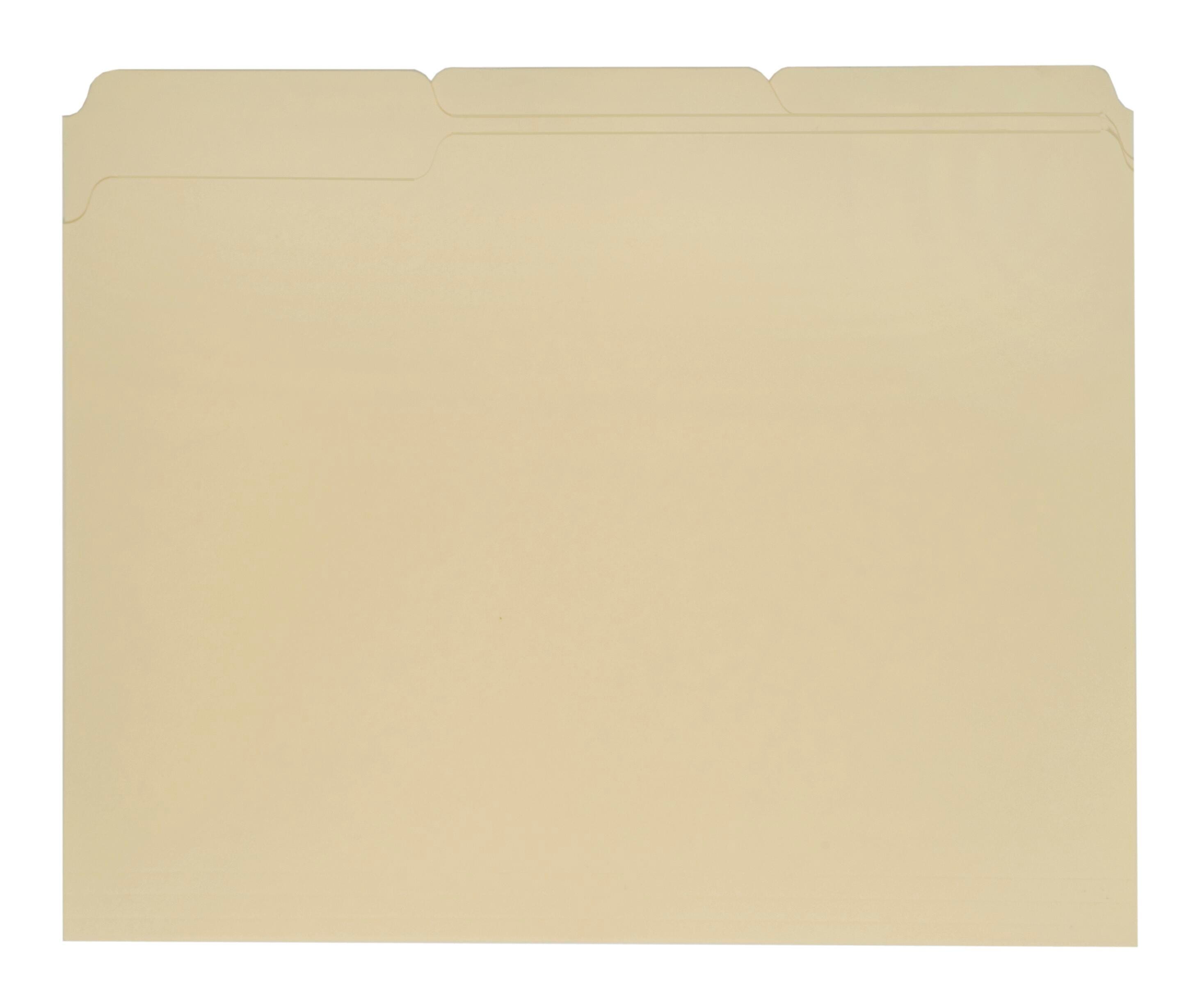 FILE FOLDER RECYCLED LETTER 1/3 CUT MANILA PK OF 100
