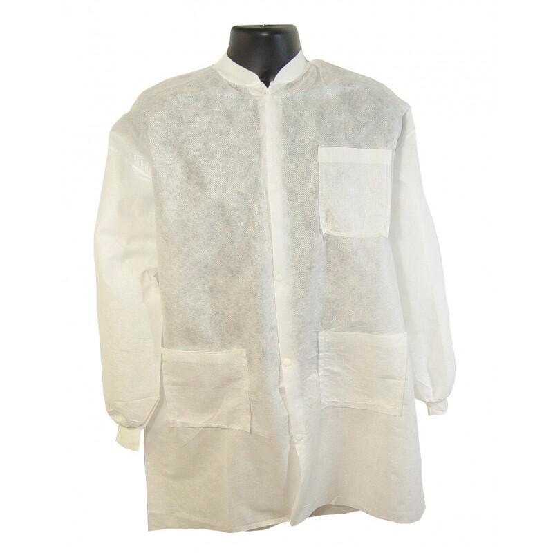 LAB COAT DISPOSABLE POLYPROPYLENE EACH L