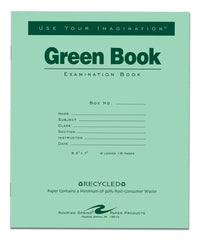 BOOK EXAM GREEN ROARING SPRING 8.5X7 IN 16 PGS PK OF 50
