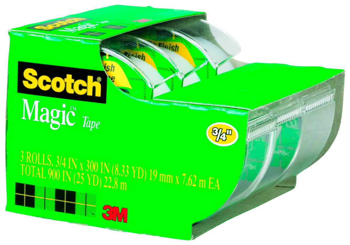 TAPE SCOTCH MAGIC 0.75 IN X 300 IN PACK OF 3