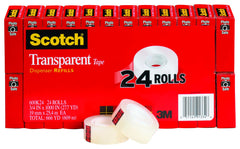 TAPE SCOTCH 600 TRANSPARENT 0.75 IN X 1000 IN PACK OF 24