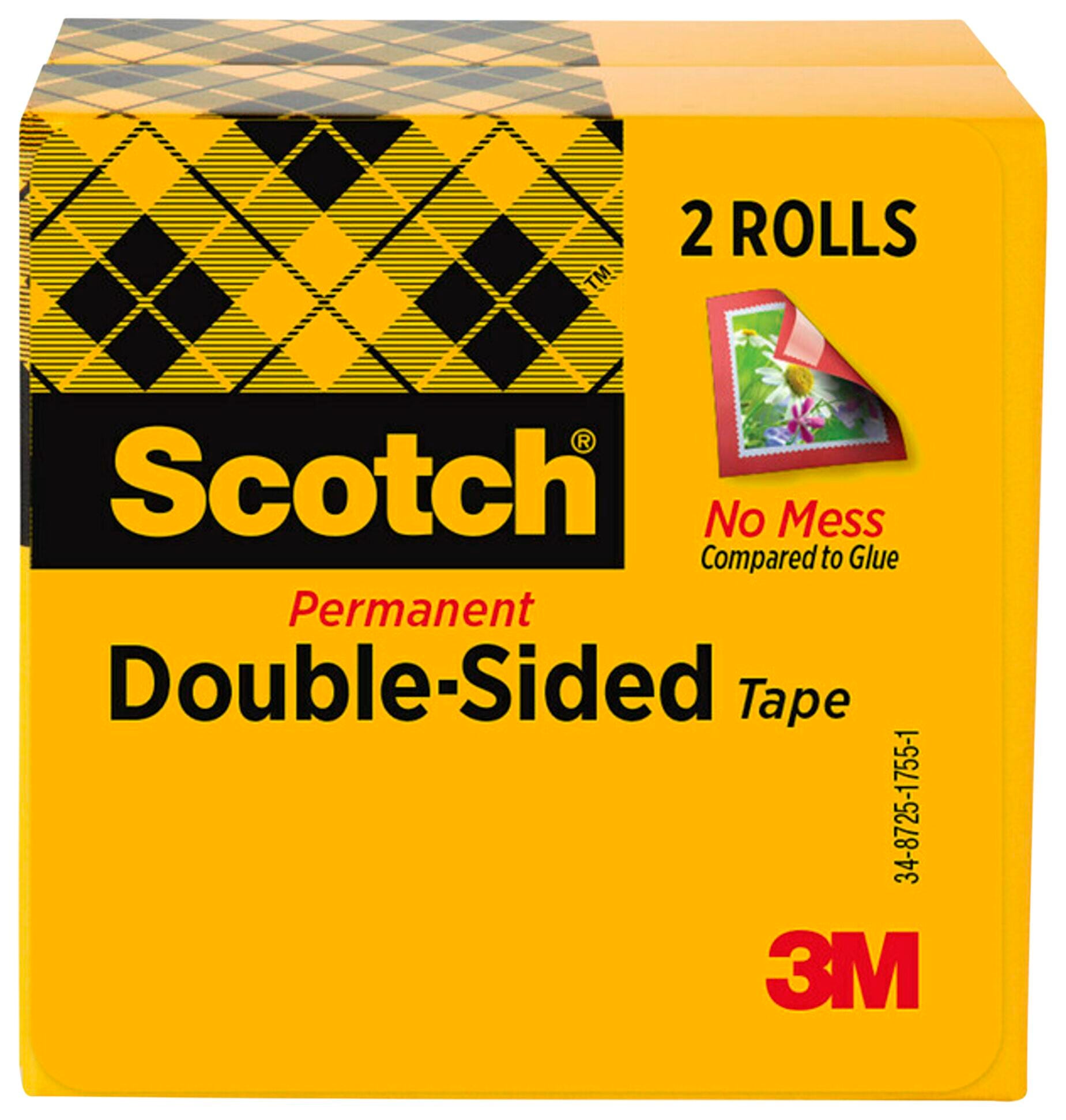 TAPE SCOTCH 665 DOUBLE-SIDED 0.50 IN X 900 IN PACK OF 2