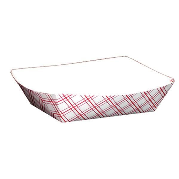 FOOD TRAY-DISPOSABLE RED PLAID 1-LB 1000-CS