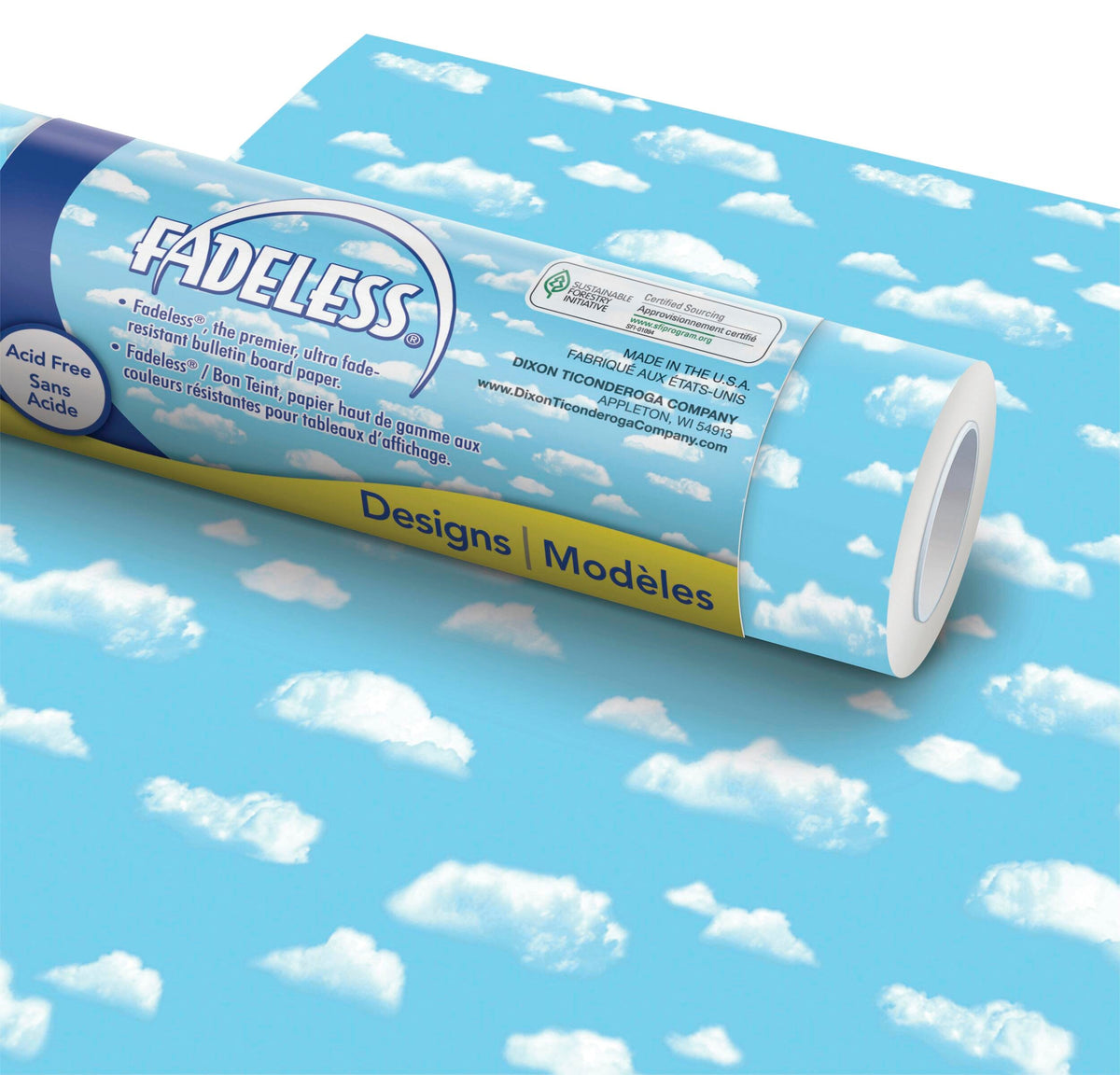 PAPER ROLL FADELESS DESIGNS 48 IN X 12 FT CLOUDS