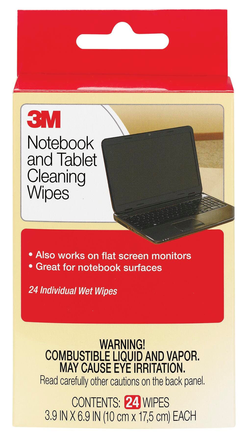 WIPES-3M NOTEBOOK SCREEN CLEANING WIPES CL630- 6 X 6.25 X 1 24-PK