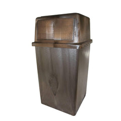 VANGUARD PLASTIC INDOOR/OUTDOOR RECEPTACLE - 45 GAL- BROWN